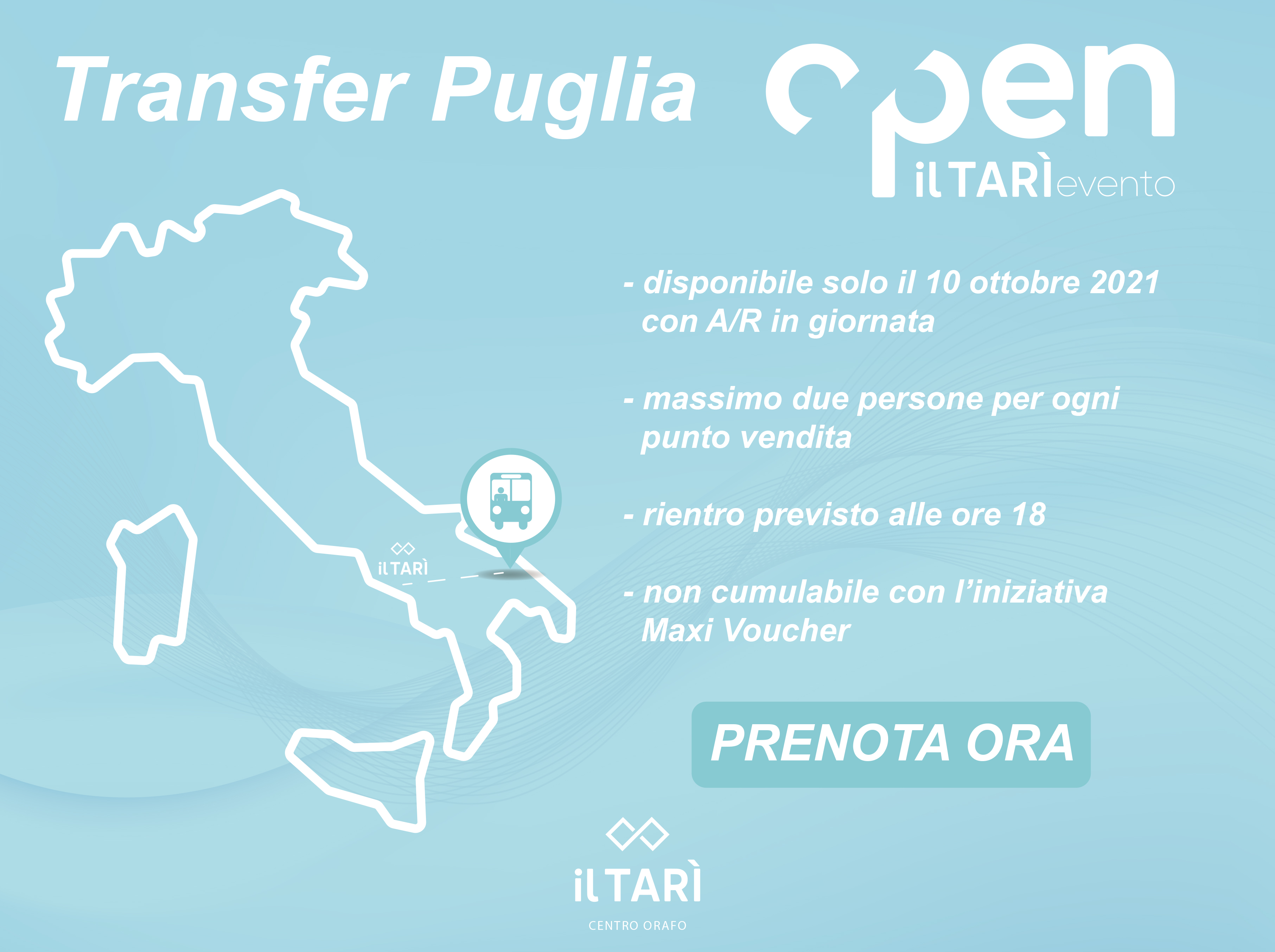 Transfer Puglia - Open! ottobre 2021